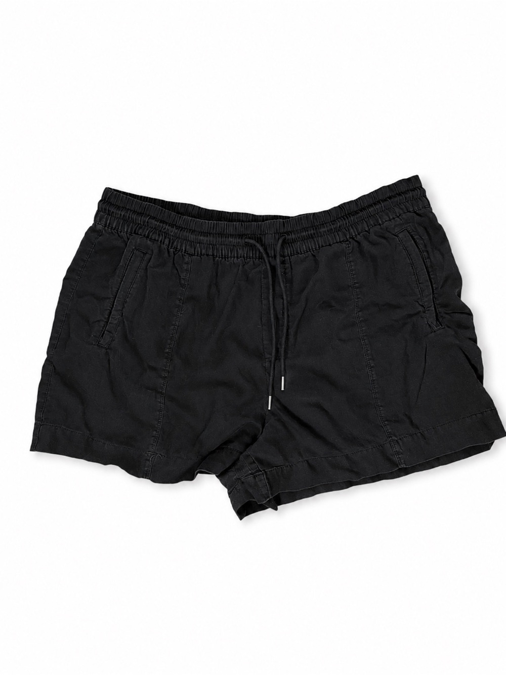 Athleta Women's Black Linen Shorts with Drawstring